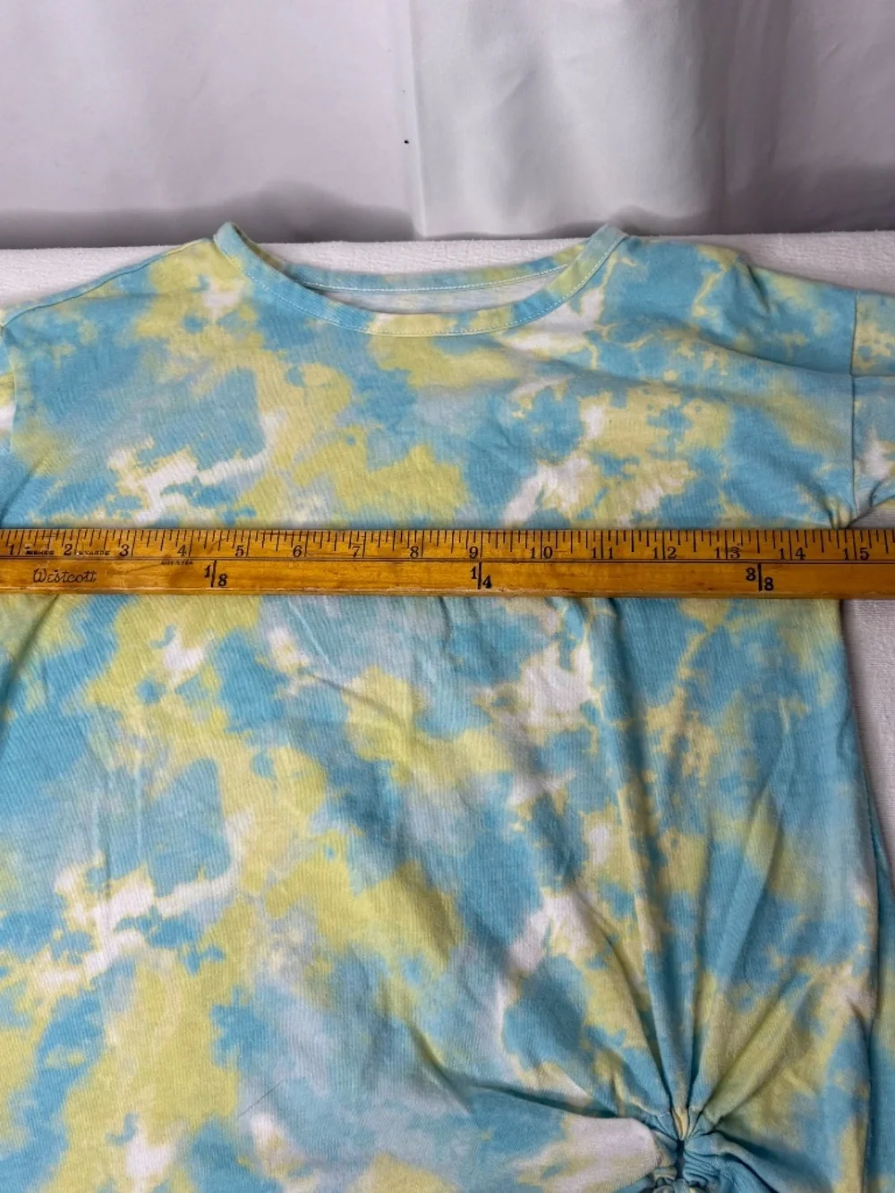 Children's Place Girls Blue and Yellow TIE-DYE T-Shirt Size MEDIUM (7/8) Tie